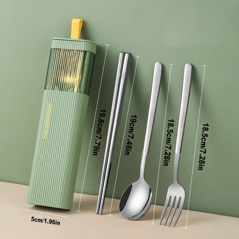 304 Stainless Steel Chopsticks Spoon & Fork Set for Mom