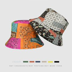 Cashew Flower Fisherman Hat Men's Double sided Wearing Fashionable Sunscreen Hat