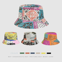 Cashew Flower Fisherman Hat Men's Double sided Wearing Fashionable Sunscreen Hat