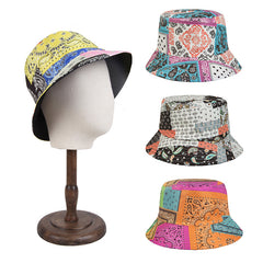 Cashew Flower Fisherman Hat Men's Double sided Wearing Fashionable Sunscreen Hat