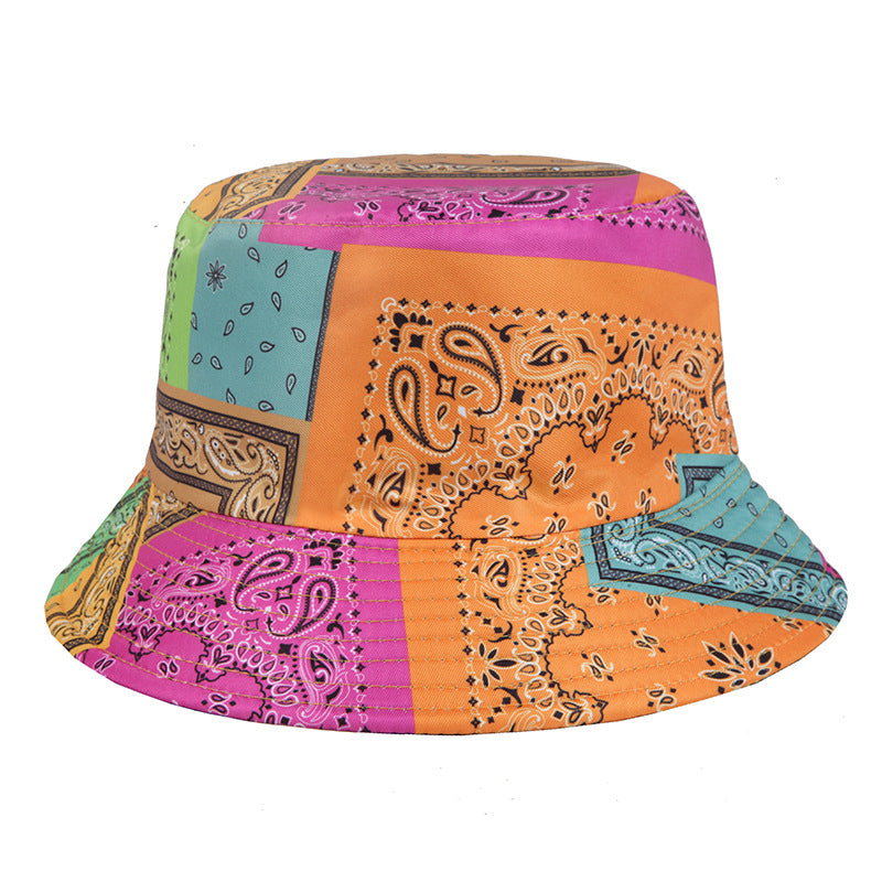Cashew Flower Fisherman Hat Men's Double sided Wearing Fashionable Sunscreen Hat