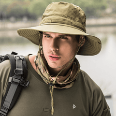 Waterproof Bucket Hat for Men Solid Big Brim Fishing Cap Outdoor