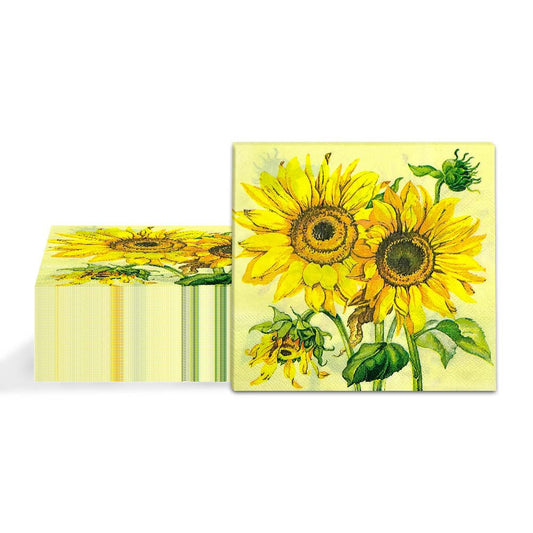 20pcs Sunflower Colorful Napkin Set for Party & Home Kitchen Decoration