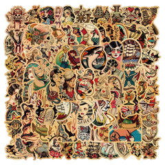 100pcs Retro Graffiti Stickers DIY Waterpro