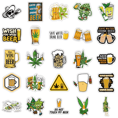 50 Funny Beer Graffiti Waterproof Stickers for Adults