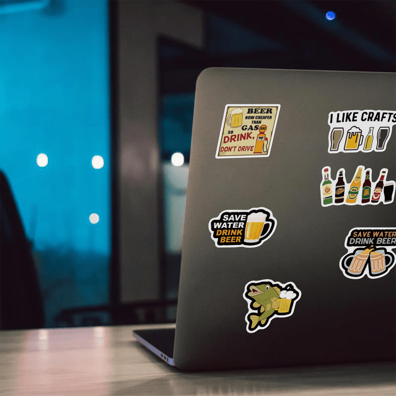 50 Funny Beer Graffiti Waterproof Stickers for Adults