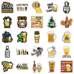 50 Funny Beer Graffiti Waterproof Stickers for Adults