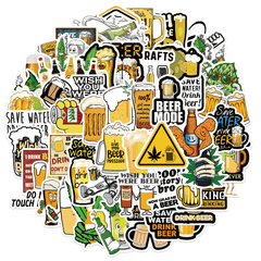 50 Funny Beer Graffiti Waterproof Stickers for Adults