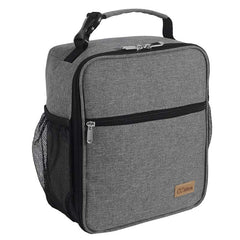 Portable Zipper Lunch Bag with Side Pocket