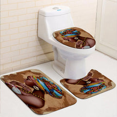 Cartoon Africa Girl Shower Curtain Set Bathroom Decor