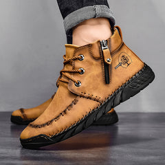 Men's Zipper Ankle Boots Casual Hiking Shoes