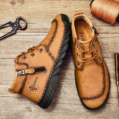 Men's Zipper Ankle Boots Casual Hiking Shoes