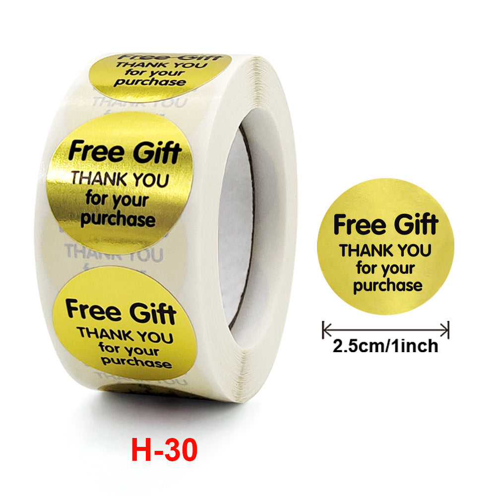 Round Thank you Gift Stickers for Shopping Malls