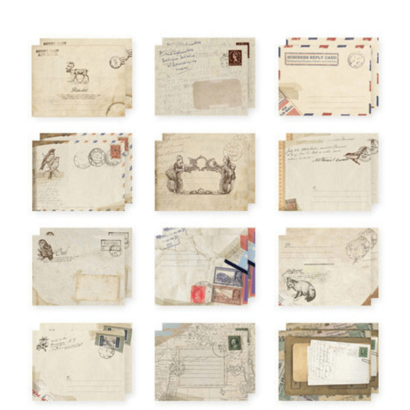 12pcs Retro Small Envelopes DIY Craft Paper Postcards School Material