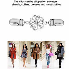 Vintage Flower Patterns Clip for Women Girls Shawl Scarf Sweater