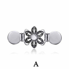 Vintage Flower Patterns Clip for Women Girls Shawl Scarf Sweater