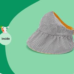 Girls Cartoon Embroidered Patch Drawstrings Sun Protection Hat