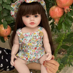 BZDOLL Soft Silicone Reborn Baby Girl Doll Toy 22 Inch Lifelike Princess Toddler