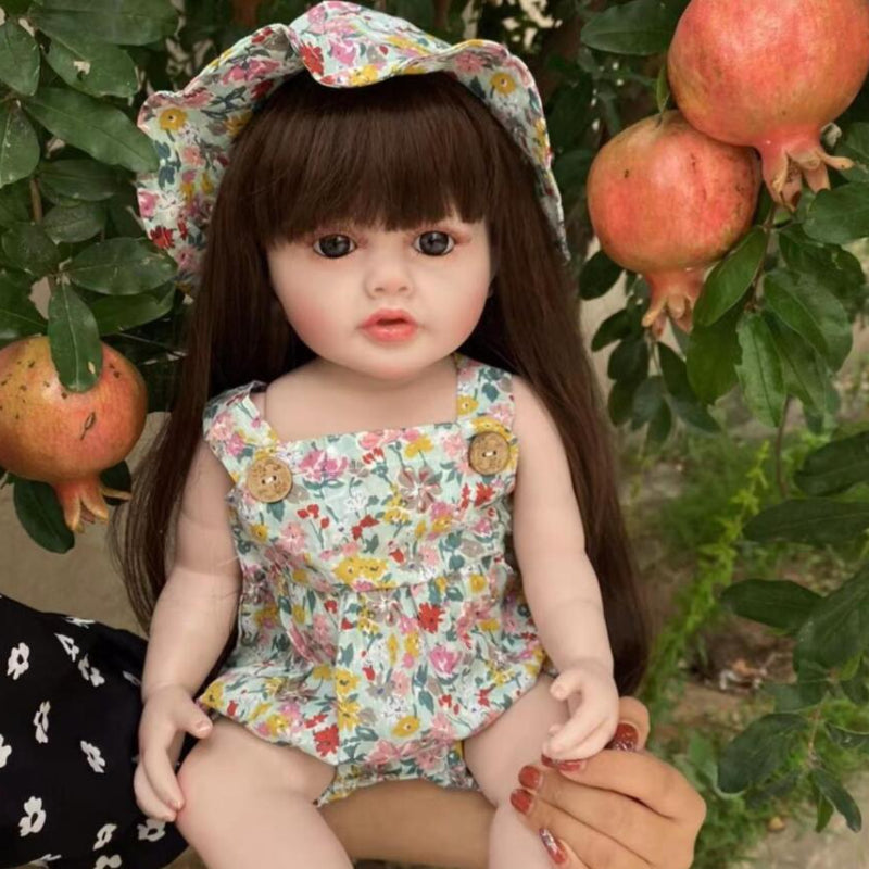 BZDOLL Soft Silicone Reborn Baby Girl Doll Toy 22 Inch Lifelike Princess Toddler