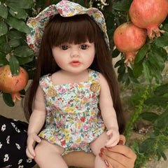 BZDOLL Soft Silicone Reborn Baby Girl Doll Toy 22 Inch Lifelike Princess Toddler