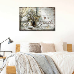 Just Breathe Wall Art Framed Canvas - Home Decoration Gift
