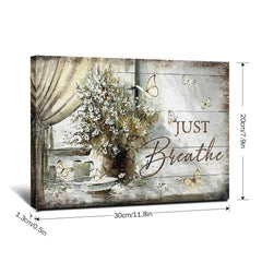 Just Breathe Wall Art Framed Canvas - Home Decoration Gift
