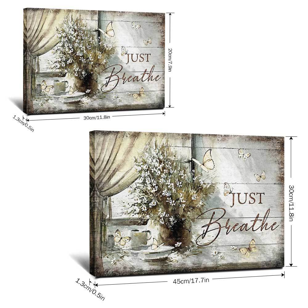 Just Breathe Wall Art Framed Canvas - Home Decoration Gift