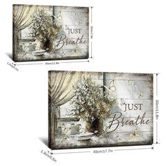 Just Breathe Wall Art Framed Canvas - Home Decoration Gift