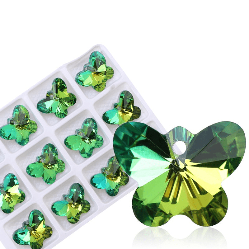 14MM Butterfly Crystal Pendant Earrings Necklace Jewelry Accessories