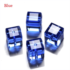 100PCS 4mm Cube Crystal Glass Loose Beads Austrian Crystal Faceted Spacer Beads