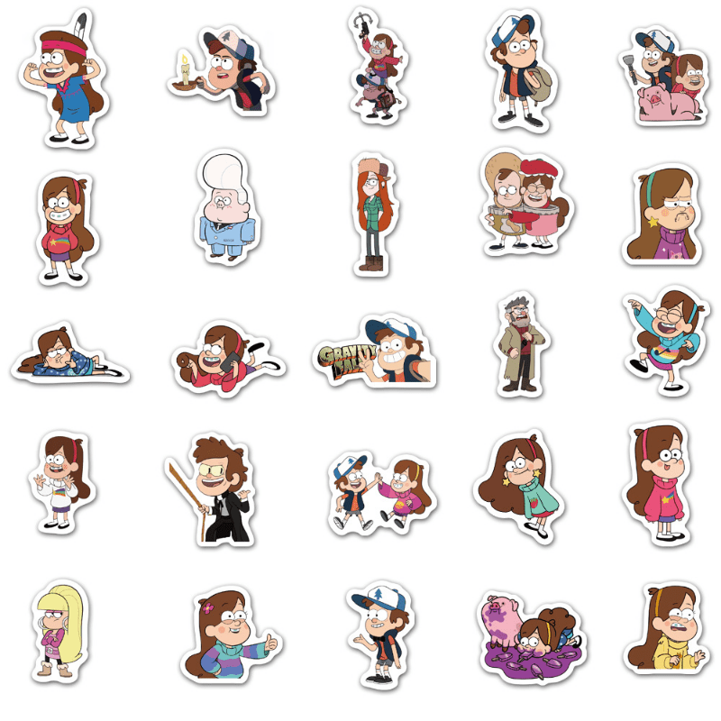 50pcs Cartoon Anime Stickers Waterproof for Travel Phone Case