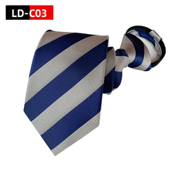 Striped Polyester Men's Zipper Tie Easy To Pull Tie