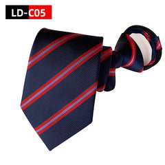Striped Polyester Men's Zipper Tie Easy To Pull Tie