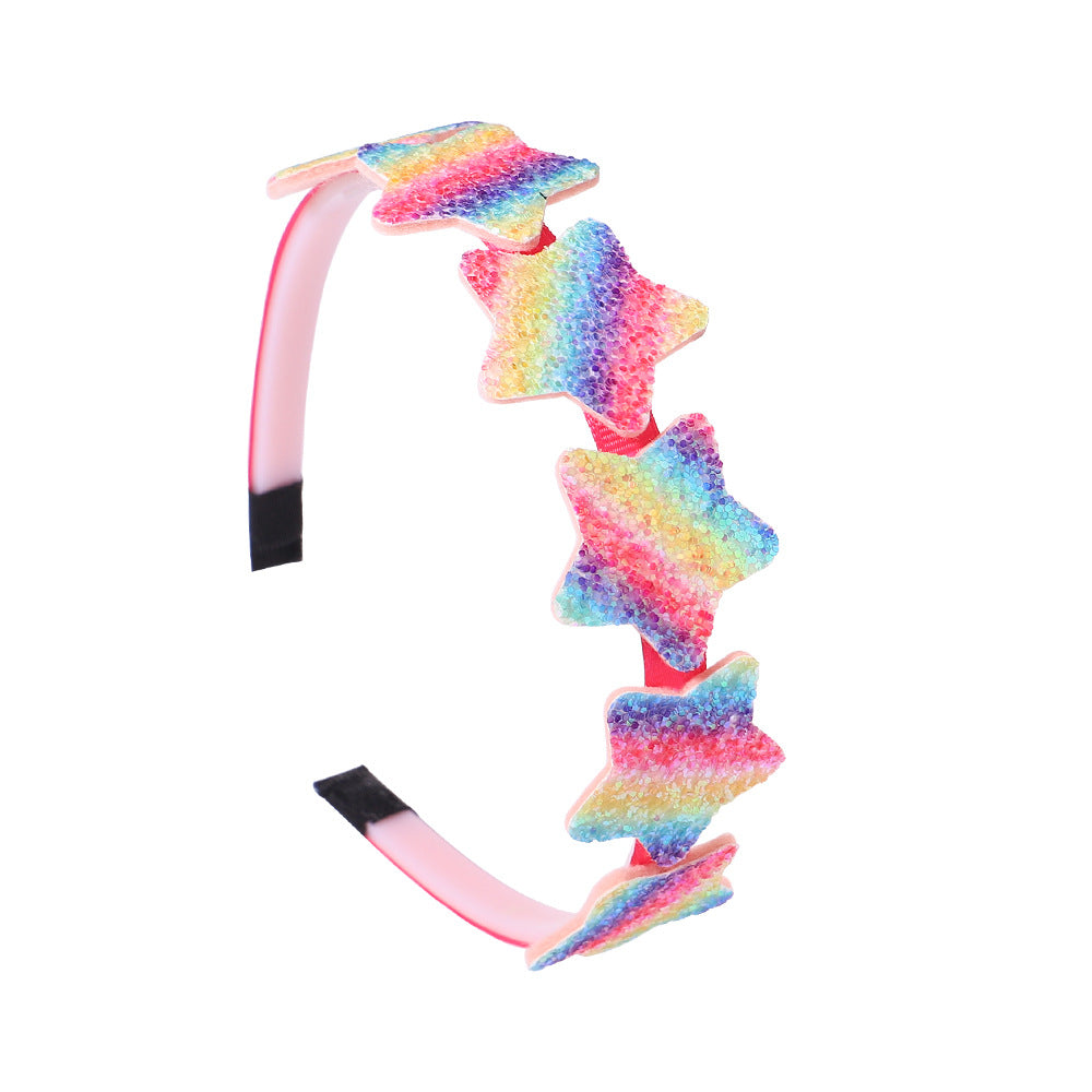 Girls Colorful Star Heart Headband for Holiday Party
