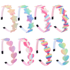 Girls Colorful Star Heart Headband for Holiday Party