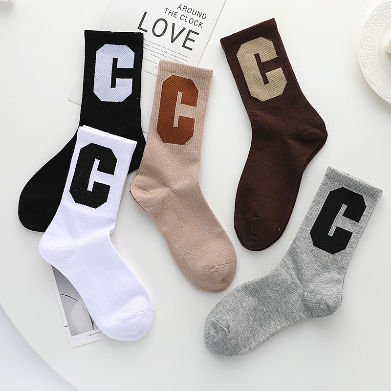 5 Pairs Sports Mid Calf Cotton Socks for Men and Women
