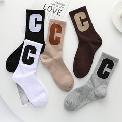 5 Pairs Sports Mid Calf Cotton Socks for Men and Women