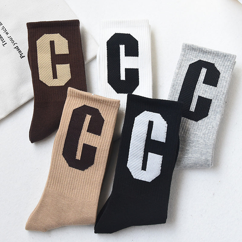 5 Pairs Sports Mid Calf Cotton Socks for Men and Women
