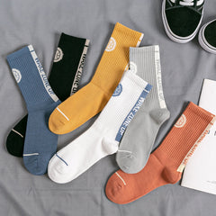 5 Pairs Sports Mid Calf Cotton Socks for Men and Women