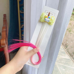 Unicorn Hair Clips for Baby Girls - Sparkly Bow & Gradient Wig