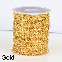 Sequins Chain Necklace 199 Golden Silvery Metal Copper DIY