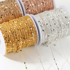 Sequins Chain Necklace 199 Golden Silvery Metal Copper DIY