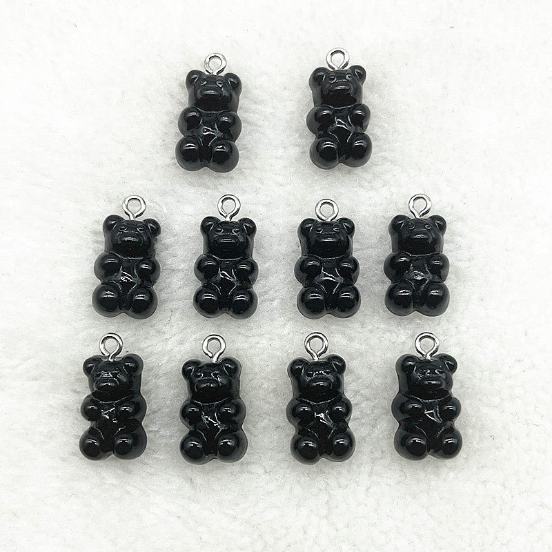 10Pcs Candy Bear Pendant Charms For Jewelry Making Diy Findings Resin Bears