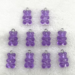 10Pcs Candy Bear Pendant Charms For Jewelry Making Diy Findings Resin Bears