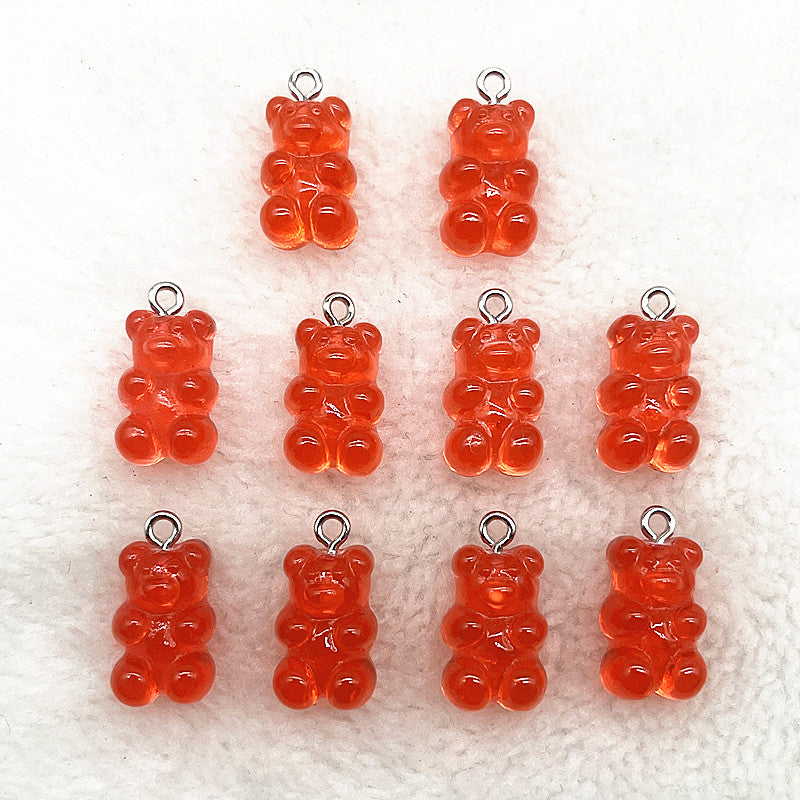 10Pcs Candy Bear Pendant Charms For Jewelry Making Diy Findings Resin Bears