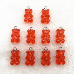 10Pcs Candy Bear Pendant Charms For Jewelry Making Diy Findings Resin Bears