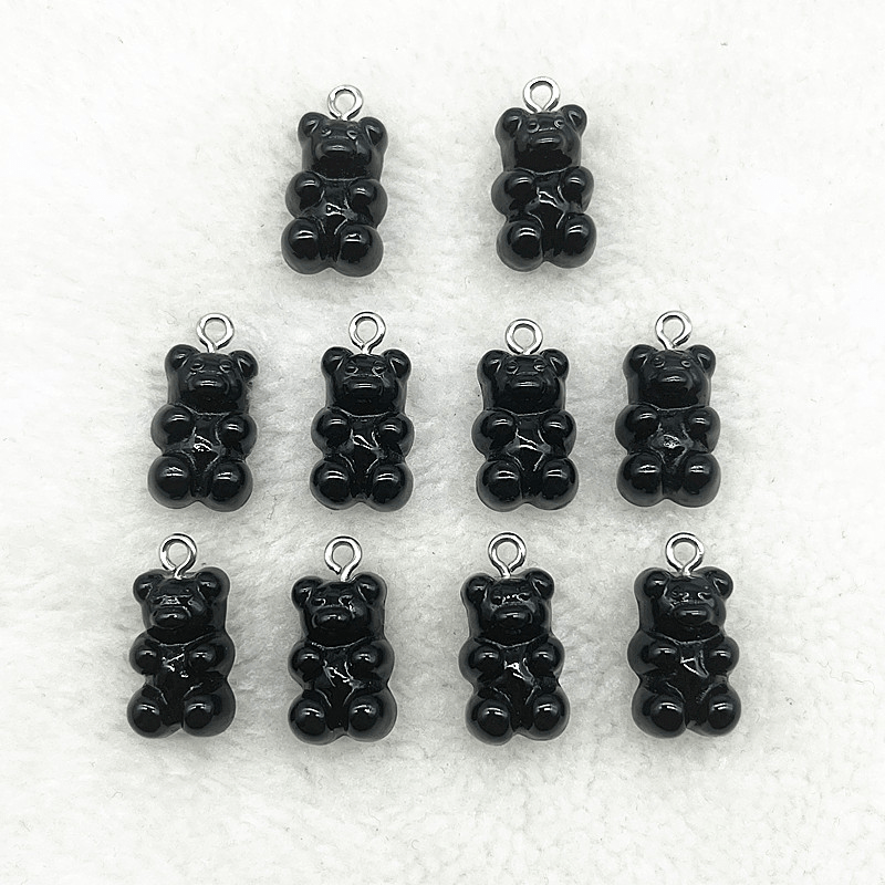 10Pcs Candy Bear Pendant Charms For Jewelry Making Diy Findings Resin Bears