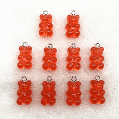 10Pcs Candy Bear Pendant Charms For Jewelry Making Diy Findings Resin Bears