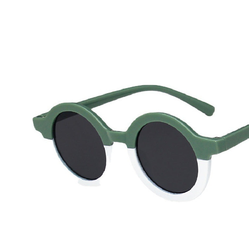 Round Frame Block Sunglasses UV Protection Decorative Accessories