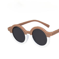 Round Frame Block Sunglasses UV Protection Decorative Accessories